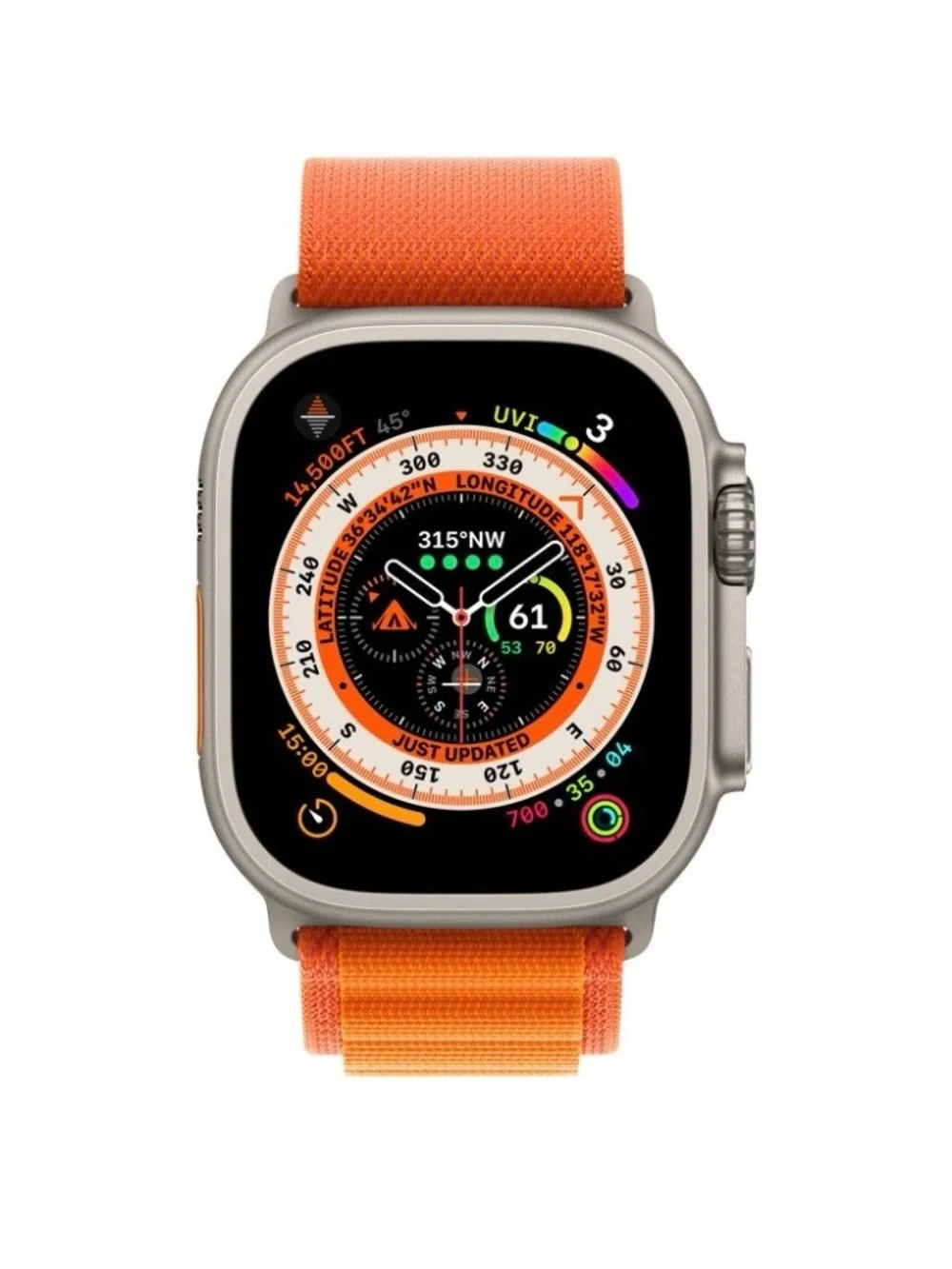 Apple Watch Ultra — Titanium Case with Bright Orange Sport Loop M (NEW IN BOX)